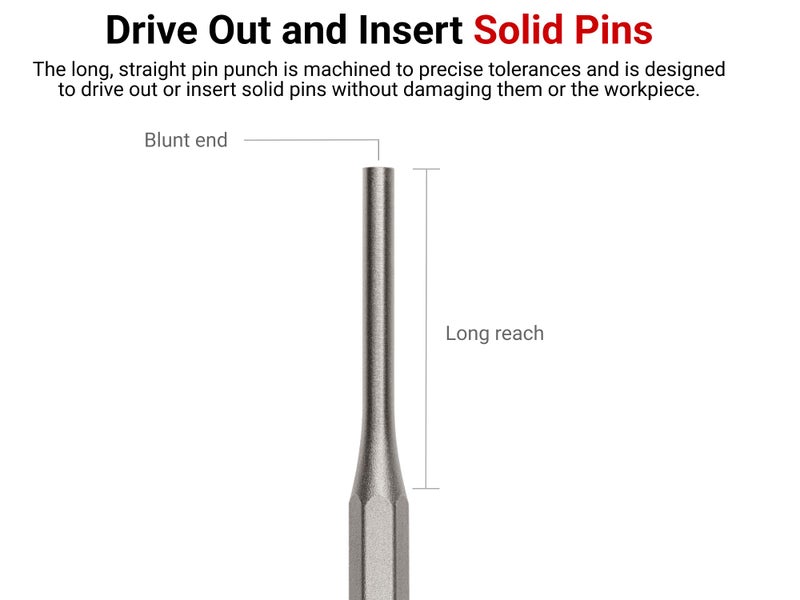 TEKTON 1/8 Inch Pin Punch | 66053 | Made in USA - Image 2
